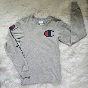 Champion Gray Long Sleeve Shirt XS adult Teen UNISEX